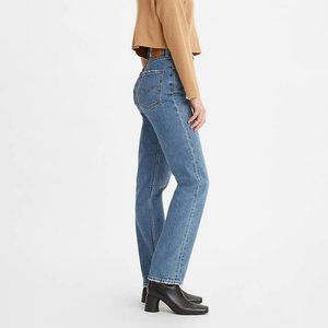 Levi's Medium Wash 70's High Rise Slim Straight Jeans